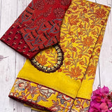 Handprinted Supernet Saree