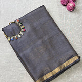 Tussar petit point saree