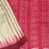 Temple Bordered Tussar Silk Saree - Red