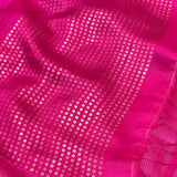 Sequinned Matka Silk Saree - Fuchsia