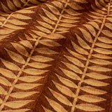 Brown block printed supernet saree