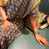 Mishrita Black Foliate Kota Saree