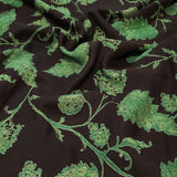 Mila maple leaf printed kanchi silk fabric