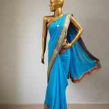 Blue mishrita chiffon saree