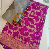 Magenta handwoven pure benaras  silk saree