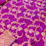 Magenta handwoven pure benaras  silk saree