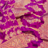 Magenta handwoven pure benaras  silk saree