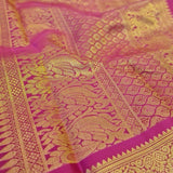 Haathee- Yellow and rani pink Kanchipuram silk