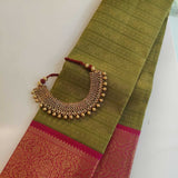 Haathee Kanchipuram Silk Saree - Olive