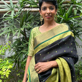 Leaf green Brocade silk blouse