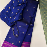 Vera royal blue purple kanchipuram silk saree