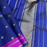 Vera royal blue purple kanchipuram silk saree