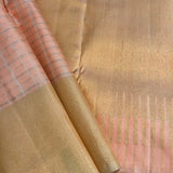 Charita peach sorbet checked kanchipuram silk saree