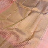 Charita peach sorbet checked kanchipuram silk saree
