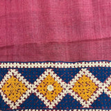 Tushara maroon kutch embroidered tussar saree