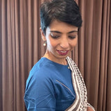 Sarla plain indigo cotton blouse