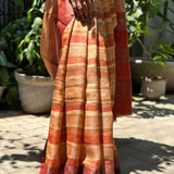 Maya Orange multihued tussar saree