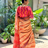 Maya Orange multihued tussar saree