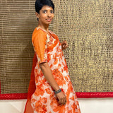 Orange tussar jwala blouse