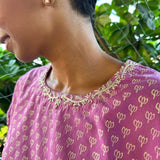 Lilac embroidered top
