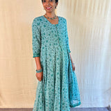 Kota kalidar kurta teal