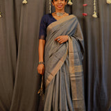 Sequinned tissue saree