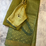 Sequinned tissue saree