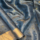 Sequinned tissue saree