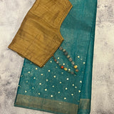 Sequinned tissue saree