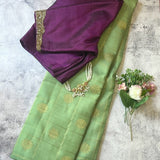 Charita boxed lotus kanchipuram silk saree