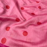 Pink polka dotted chanderi saree