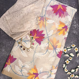 Organza handwoven jamdani saree