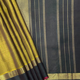 Offset Border Kanchipuram Silk Saree - Olive