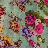 Veena floral block style tussar saree