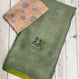Fern Green Organza Flip Saree