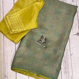 Fern Green Organza Flip Saree
