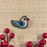 Birds at Play Brooch