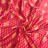 Sweet Checks Block Printed Silk Fabric