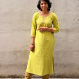 Green Embroidered Kurta Set