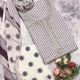 Cotton stripe and dot printed set