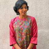 Kalamkari Applique Silk Kurta Set