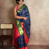 Sumangala Checkered Kanchipuram Silk Saree