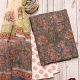Grey floral printed kota kurta set