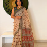 Mishrita Terracotta Petal Kota Saree