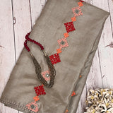Tushara kutch embroidered grey saree