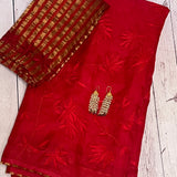 Embroidered organza saree