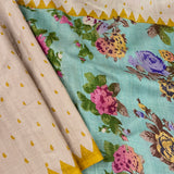 Veena floral block style tussar saree