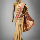 Tushara kutch embroidered beige tussar saree