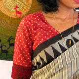 Tussar Bandhani Blouse - Red