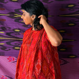 Elements Sunrise Pleated Ikat Top - Crimson